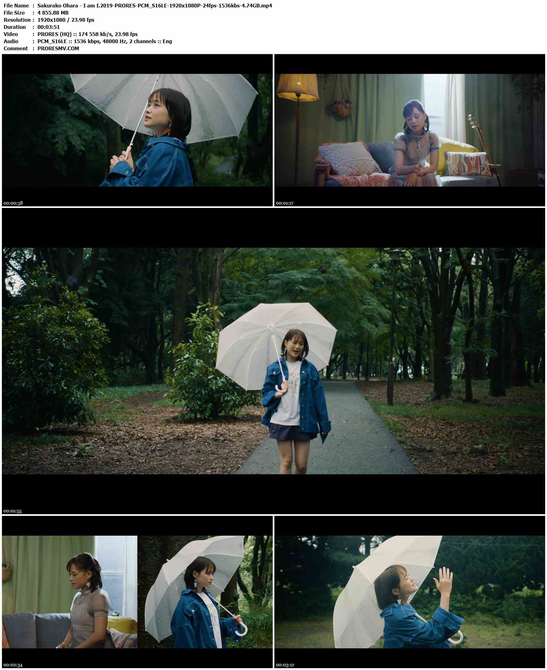 Sakurako Ohara - I am I.2019-PRORES-PCM_S16LE-1920x1080P-24fps-1536kbs-4.74GB官方MV_高清MV